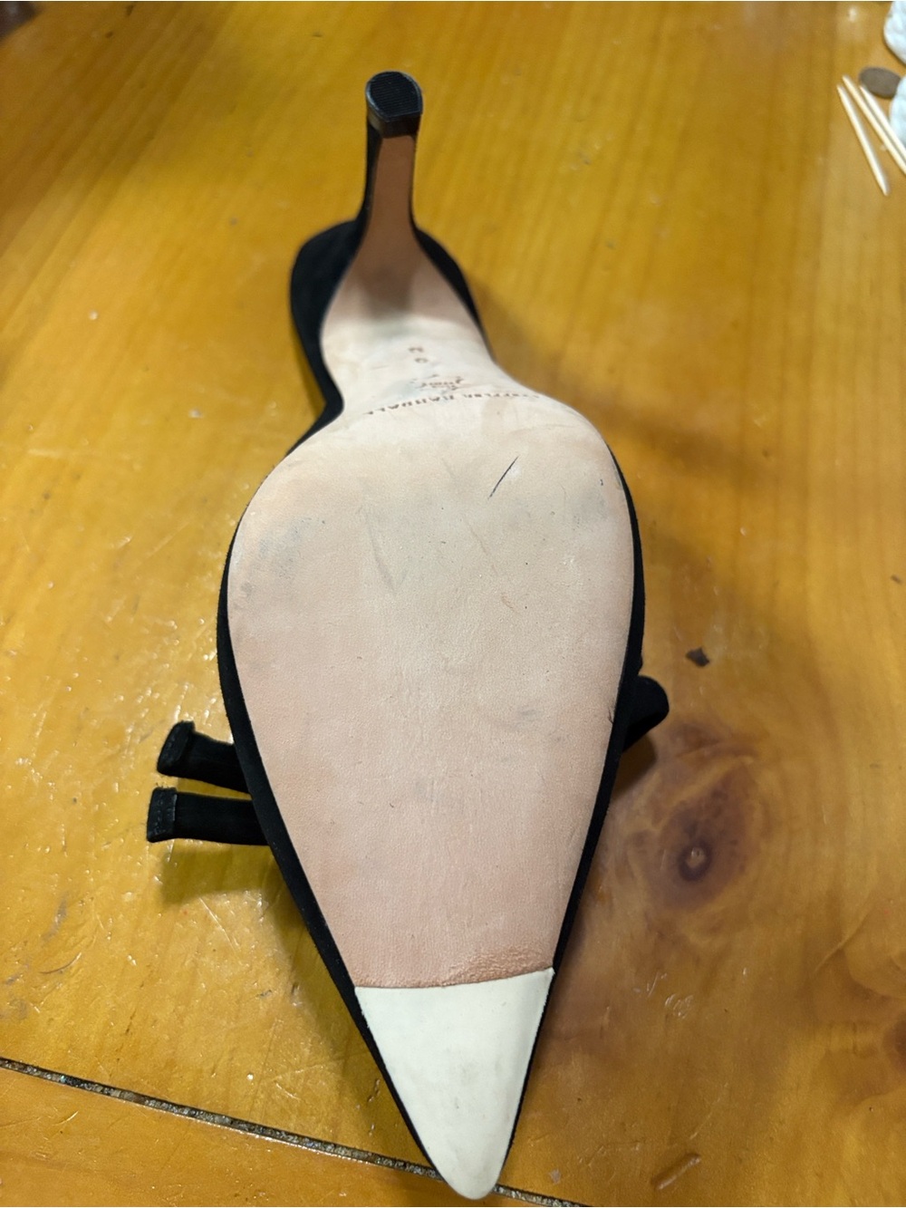 Loeffler Randall Black Suede Pointed-Knot Mule - Picture 3 of 4